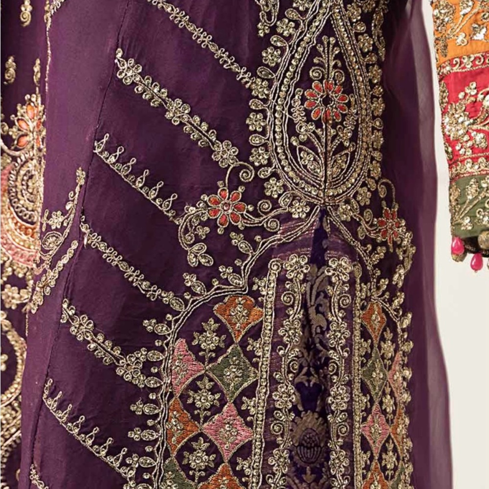Purple Embroidered Wedding Dress - Picture 4 of 7